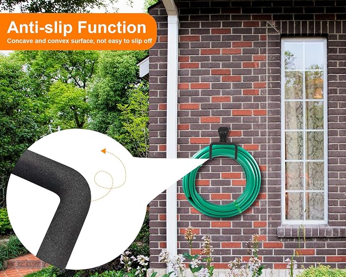 Metal Garden Hose Holder Wall Mounted Water Hose Holder for Outside Yard | Heavy Duty Hose Hanger Sturdy Hose Reel Hose Hooks for Water Hose, Extension Cords