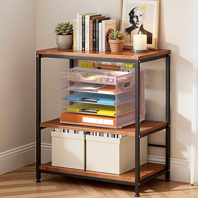 Docnest 5 Tier Desk Organizer with Hanging File Folder Holder&Tray, Pink | Features 3 detachable pen holders and 4 removable dividers.Versatile mesh desktop storage for mail, document,office supplie