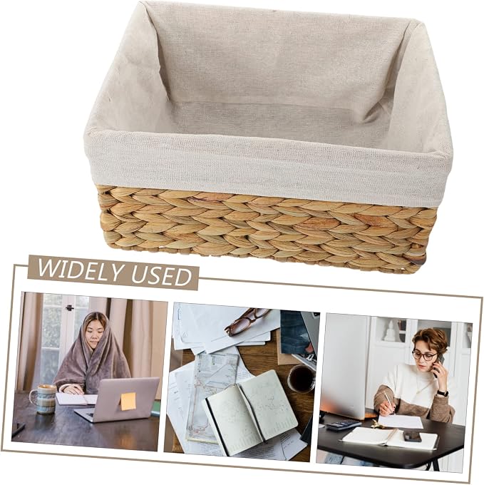 Cabilock Woven Straw Storage Basket for Organizing Sundries Decorative Basket for Bathroom Home Decor Natural Handmade Design for Items Chic Farmhouse Style