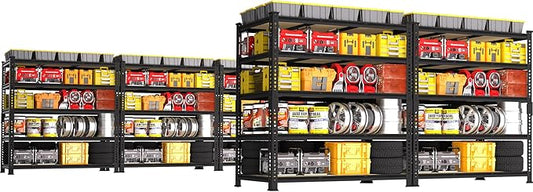 PrimeZone 3250 LBS Heavy Duty Garage Storage Shelves Adjustable Shelf, 5PCS | 48"W X 24"D X 72"H, 5-Tier Metal Shelving Unit, 10 Support Beams, Easy Assembly, Standing Utility Rack for Warehouse Basement