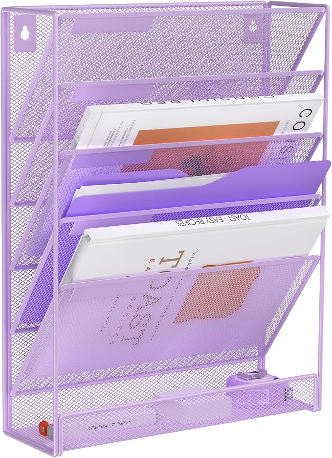 Kuntine.B Wall File Organizer Office Hanging Magazine Holder Wall File Organizer for Office Home