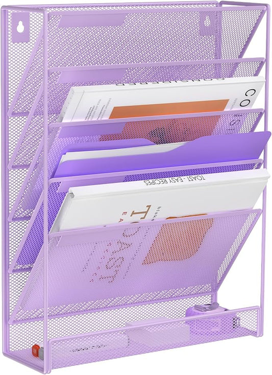 Kuntine.B Wall File Organizer Office Hanging Magazine Holder Wall File Organizer for Office Home