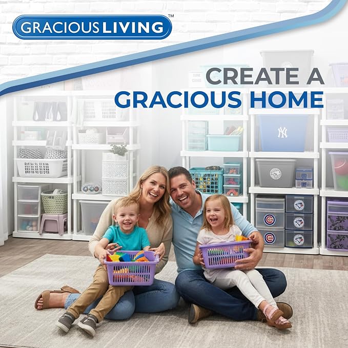 Gracious Living 2-Pack 5 Shelf Unit, Storage Shelves and Rack for Home | Multipurpose and Heavy-Duty Garage Plastic Shelving Organizer - Ideal for Kitchen, Closet, and Pantry, Black