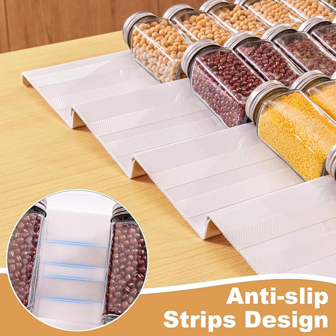 8-Pack Spice Rack for Drawer, White, 13" to 26"