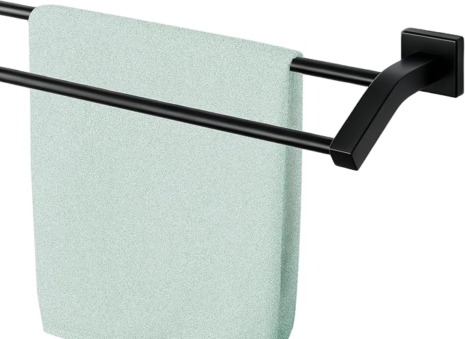 Alise Double Towel Bar,28" Towel Rack for Bathroom Wall Mounted,Matte Black | SUS304 Stainless Steel Bathroom Towel Holder, Quick Drying Towel Hanger Towel Rod, Useable Length 26.9"