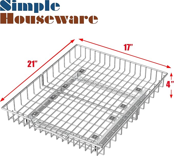 Simple Houseware Under Cabinet Pull Out Sliding Shelf Drawer, 21Dx17W | for Kitchen Organizer