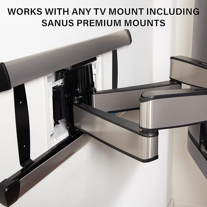 Legrand - OnQ Cable Management, In-Wall Media Box, Dual Purpose Structured Wiring Enclosure, TV Home Theater Recessed Storage Box, 9 Inch, white ENP0900-NA