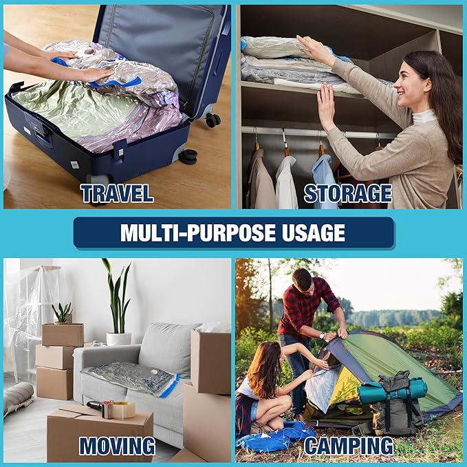Vacuum Storage Bags Jumbo and XXL, Extra Large Vacuum Seal Bags for Bedding Blankets Comforters Clothing (5J+5XXL)