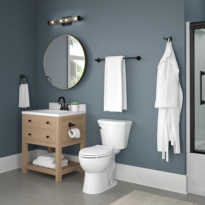 Delta Faucet Becker (1-Pack) 24" Bathroom Towel Rack/Bar, Matte Black, Wall Mounted BCK24-MB