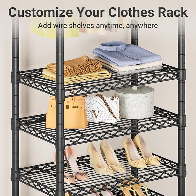 VIPEK 2Pack Wire Shelf for Clothes Rack, 19.5" x 15.7", Black | Wire Shelf Only Suitable for V5 Medium, V40, V60, V70 Clothes Rack Quick Installation