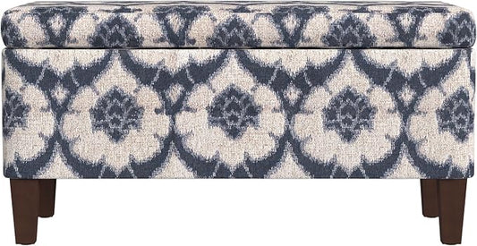 HomePop 36" Decorative Storage Bench - Blue Medallion Print