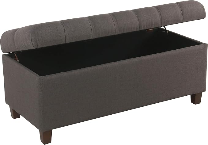 HomePop Ainsley 40" Storage Ottoman Bench - Charcoal Gray