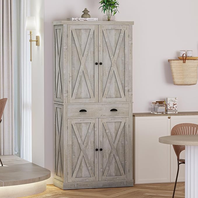 IRONCK Storage Cabinet with Drawers and Doors for Living Room and Entryway | Open Shelves, Adjustable shelves, Organized essentials