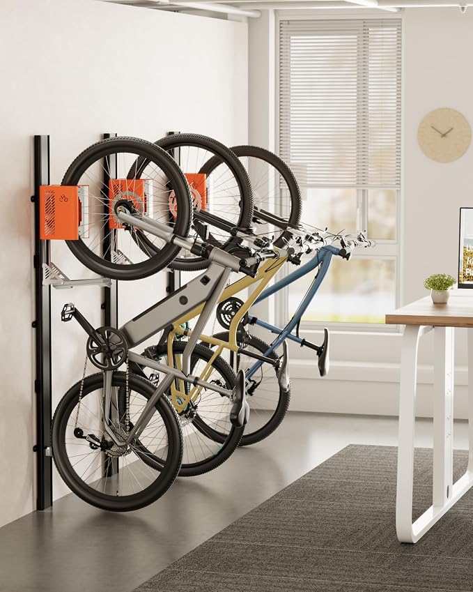 monTEK Automatic Lift Bike Rack Up to 71LBS, BO | Heavy-Duty Vertical Wall Bike Rack,Fits 24-29" Tires,Effortless Lifting,Easy Install,Space-Saving Storage for Garage,Shed