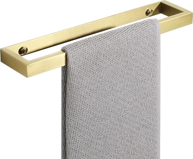 Alise Hand Towel Holder Towel Bar for Bathroom Wall Mounted 12 Inch,Gold | Towel Rack for Bathroom Lavatory,SUS304 Stainless Steel Towel Rail for Bath Kitchen Walls,Self-adhesive or Drilling Mount