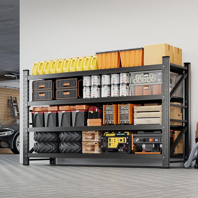 68" W Metal Garage Storage Shelves,Heavy Duty Adjustable Steel Organization Shelving,Utility Rack Shelf,68" W x 24" D x 63" H for Basement,Warehouse,Industrial