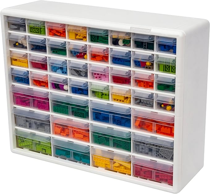 Akro-Mils 44-Drawer Plastic Storage Cabinet, 20"W x 6"D x 16"H, White