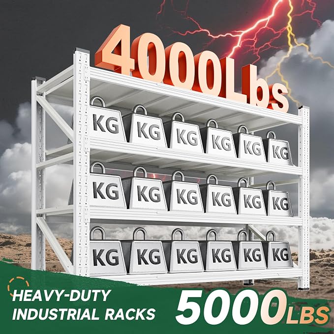 Letaya 4000LBS Storage Shelves Heavy Duty,60" W Garage Shelving Units, 4 Tier Adjustable Utility Rack Shelf,Large Metal Industrial Shelves,for Shop,Warehouse,Basement (60" W x 24" D x 70" H)