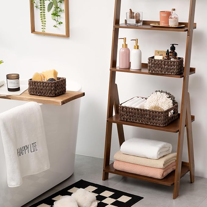 Granny Says Small Wicker Baskets For Shelves, Wicker Baskets For Storage | Small Woven Storage Baskets for Shelf, Rattan Basket For Organizing, Wicker Basket Set, 3-Pack Small Waterproof Baskets