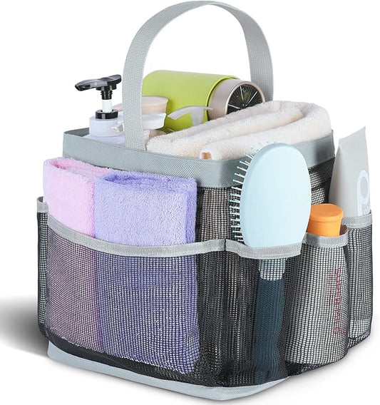 EUDELE Mesh Shower Caddy Portable for College Dorm Room Essentials, Shower Caddy Dorm with 9-Pocket Large Capacity for Beach, Swimming, Gym, Camping, Travel essentials