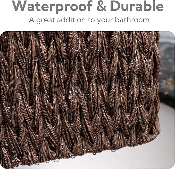 Granny Says Small Wicker Baskets For Shelves, Wicker Baskets For Storage | Small Woven Storage Baskets for Shelf, Rattan Basket For Organizing, Wicker Basket Set, 3-Pack Small Waterproof Baskets