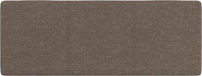 SIMPLIHOME Avalon Storage Ottoman Bench - 48" Wide x 16" High Upholstered Linen Look Fabric Rectangular Lift-Top Ottoman in Fawn Brown, Contemporary Bench for Living Room with High-Density Foam