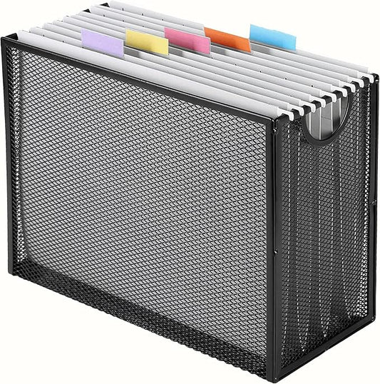 Sinboun Hanging File Organizer Includes 5 Hanging Folders for Office, Black