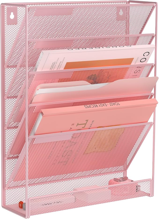 Kuntine.B Wall File Organizer Office Hanging Magazine Holder Wall File Organizer for Office Home