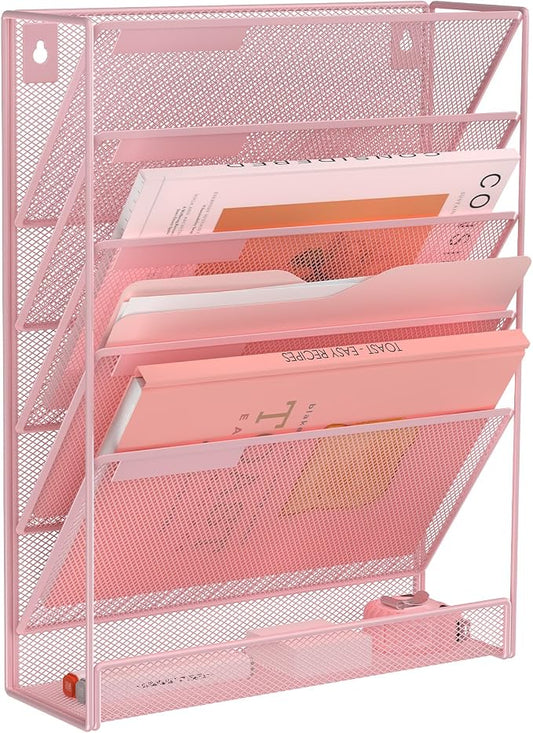 Kuntine.B Wall File Organizer Office Hanging Magazine Holder Wall File Organizer for Office Home