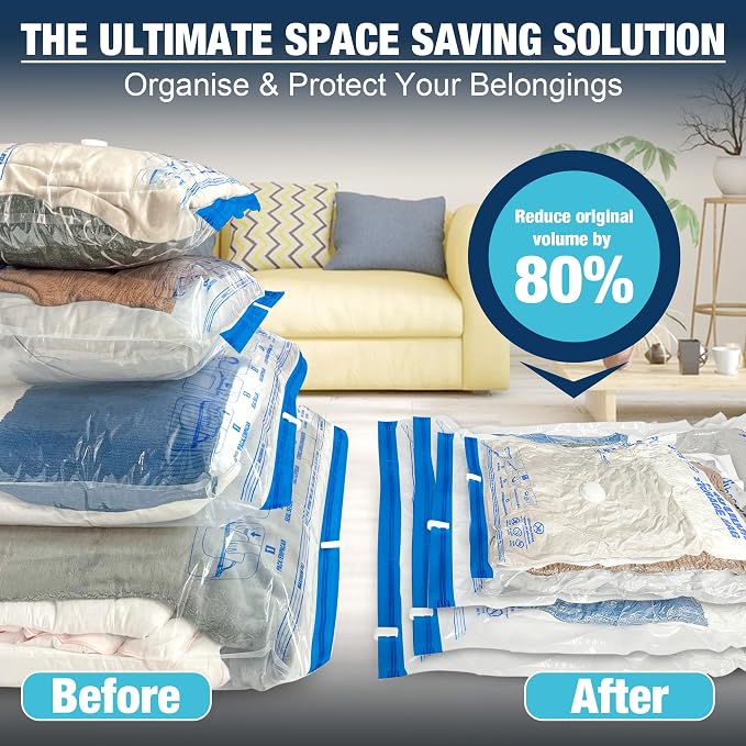 Vacuum Storage Bags Jumbo and XXL, Extra Large Vacuum Seal Bags for Bedding Blankets Comforters Clothing (5J+5XXL)