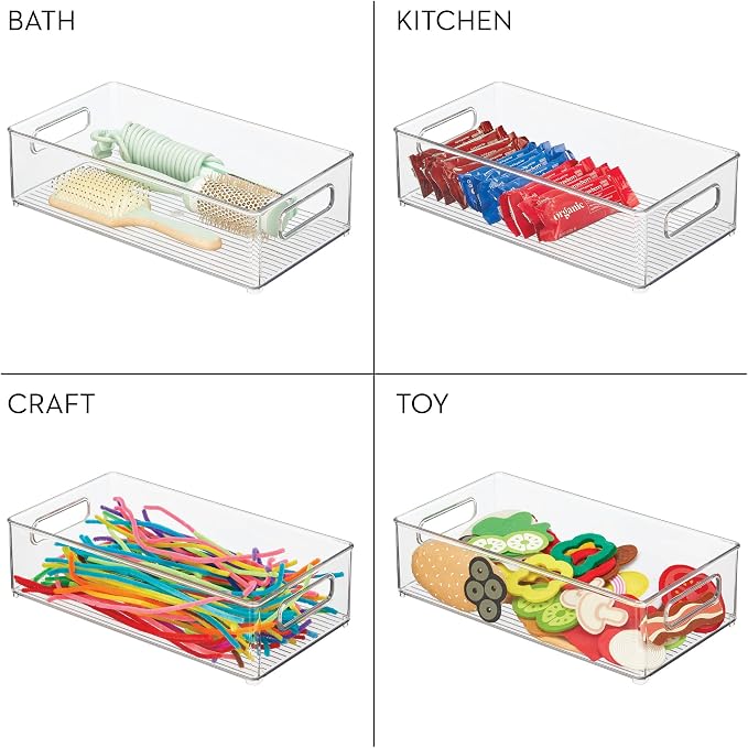 iDesign Stackable Fridge Bin | Storage Bin for Freezer or Pantry Organization, Clear, Made in USA