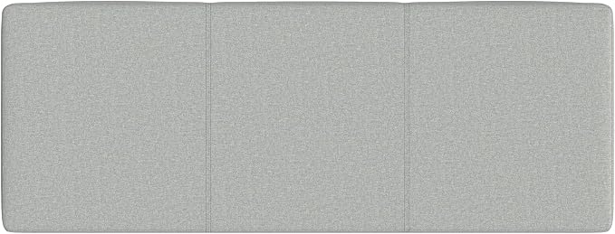 SIMPLIHOME Avalon Storage Ottoman Bench - 48" Wide x 16" High Upholstered Linen Look Fabric Rectangular Lift-Top Ottoman in Light Stone Grey, Transitional Bench for Living Room with High-Density Foam