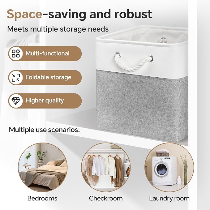 ECDYQXVU 13x13x13 Inch Storage Cube Bins Foldable Organizer Baskets 6 Pack | Soft Cotton Handles, Premium EVA Fabric, Hard Cardboard Bottom, Sturdy Metal Rim, Closet Shelf, Living Room, Bedroom, Laundry