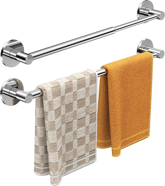 Magnetic Towel Bar, Adjustable Towel Rod with Larger Magnetic Base & Hidden Magnet Design, Non-Slip Magnetic Towel Holder for Refrigerator, Dishwasher, Oven, Washer (Chrome, 2Pack)