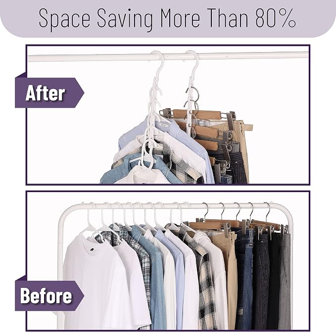 Mr. Pen- Space Saving Hangers, 16 pcs, 360° Rotating Hooks | Magic Cascading Hanger Organizer with 5 Enclosed Slots, Closet Organizers and Storage for Clothes