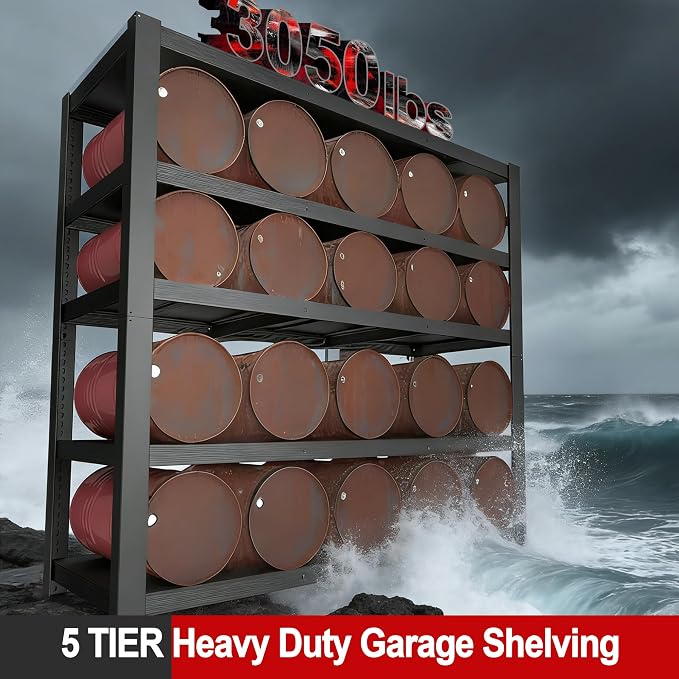 84" H Garage Shelving,Storage Shelves 3050LBS Heavy Duty Storage Shelves,Adjustable Metal Shelving,for Garage,Warehouse,Basement,Pantry 84" H x 55" W x 24" D