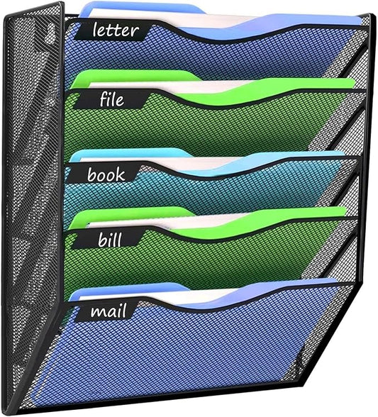 Kuntine.B Wall File Organizer Office Hanging Magazine Holder Wall File Organizer for Office Home