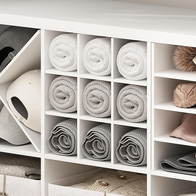 Furinno Cubicle Cube Insert, 9-Compartment Cube Organizer, Fits into Furinno Extra Thick Cubes, for Organizers and Storage, White (Does not fit IKEA Kallax Shelving)