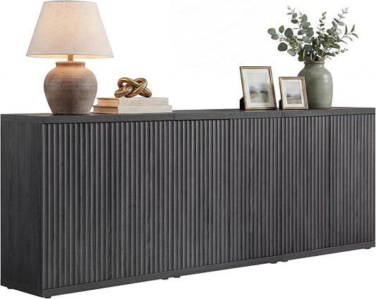 SICOTAS Buffet Cabinet with Storage Sideboard Cabinet with Doors & Shelves | Accent Sideboard Modern Credenza Fluted Storage Cabinet Mid Century Media Console for Living Room Kitchen Dining Hallway