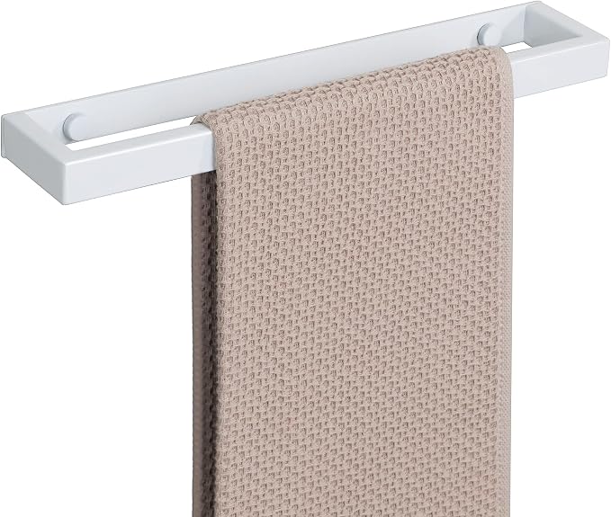 Alise Hand Towel Holder Towel Bar for Bathroom Wall Mounted 12 Inch,White | Towel Rack for Bathroom Lavatory,SUS304 Stainless Steel Towel Rail for Bath Kitchen,Self-adhesive or Drilling Mount