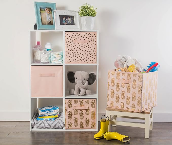 DII Collapsible Storage Organizer Bin, Large, 13" Cube, Pink, 2 Count
