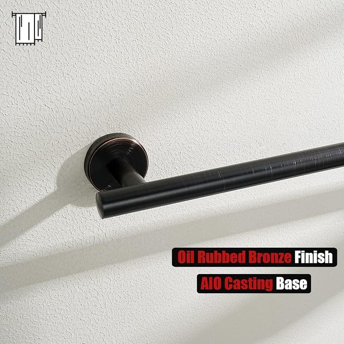 JQK Oil Rubbed Bronze Towel Bar, 33 Inch 304 Stainless Steel Thicken 0.8mm Towel Rack Bathroom, Towel Holder ORB Wall Mount, Useable Length 30 Inch 2 Pack, TB110L30-ORB-P2