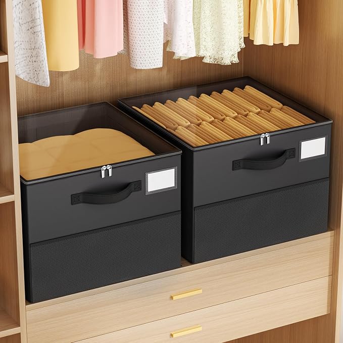 Large Reinforced 2 Pack Shoe Organizer for Closet with Adjustable Dividers | Customizable Compartments for Sneakers, Boots, Heels, Sandals, Clothes, Towels and Toys, Versatile Cube Storage Organizer