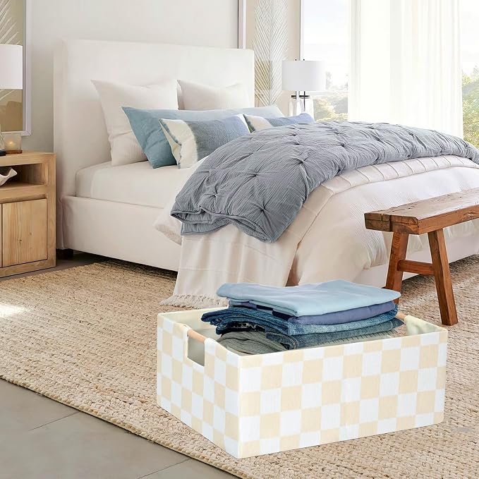 Storage Bin for Shelves Rectangle Closet Baskets Foldable Box with Handles, Gray Storage Bins, Storage Boxes for Home Office Car Dormroom