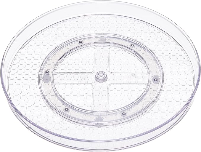 Amazon Basics Clear Lazy Susan Turntable Organizer for Organization, 12-Inch (Pack of 8)