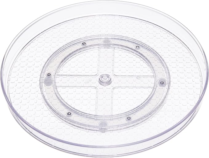 Amazon Basics Clear Lazy Susan Turntable Organizer for Organization, 12-Inch, 2-Pack