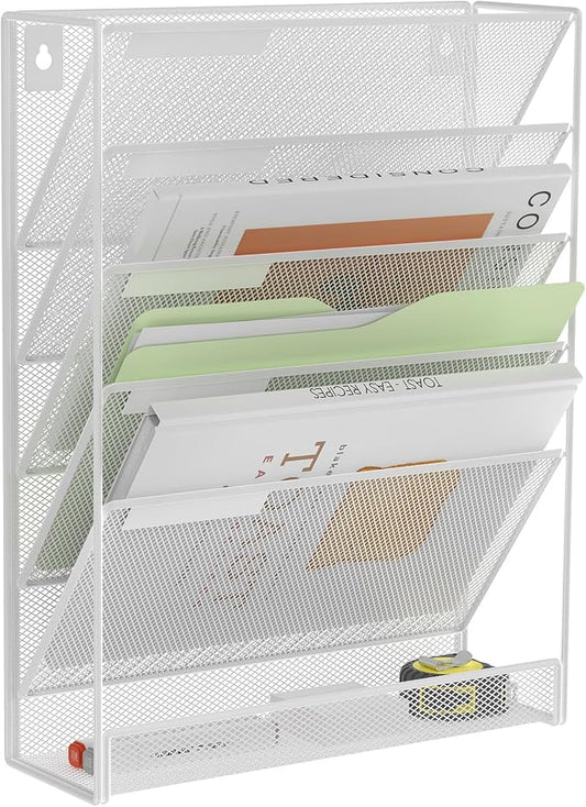 Kuntine.B Wall File Organizer Office Hanging Magazine Holder Wall File Organizer for Office Home