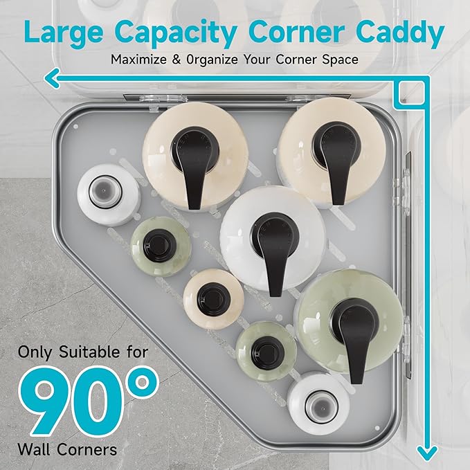 Veken Aluminum Corner Shower Caddy 4-Pack, Never Rust&Large Capacity,Silver | No Drilling Shelves, Rack with Soap Holder&Towel Bar, Super-Strong Adhesive for High Load, Bathroom Organizers and Storage