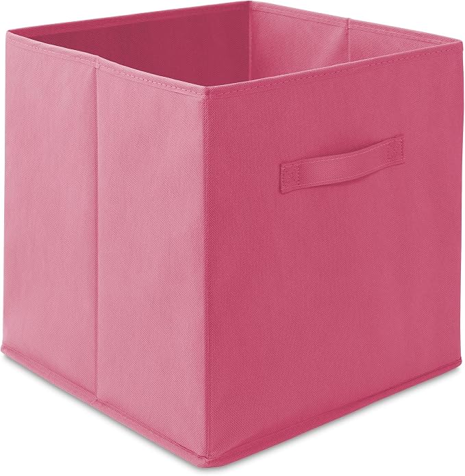 Casafield Set of 6 Collapsible Fabric Cube Storage Bins, Hot Pink - 13" Foldable Cloth Baskets for Shelves, Cubby Organizers & More