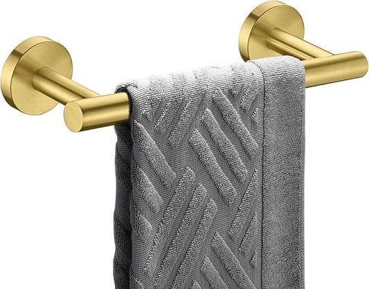 Nolimas Brushed Gold Bath Hand Towel Bar Single Bars Towel Rack Rod Classic Wall Mounted Stainless Steel Bathroom Towel Bar Toilet Kitchen Towel Shelf Single Layer,9inch